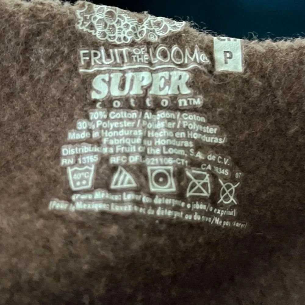 Fruit of the Loom Super Cotton Pullover Sweatshirt Brown Size Large - Picture 4 of 4